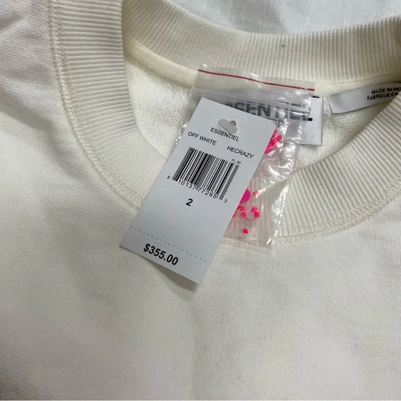 Essentiel Antwerp Hecrazy embroidered sweatshirt in off-white organic cotton - Picture 6 of 10